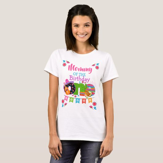 Mama van de verjaardag One fiesta | Mexico | T-shirt (Voorkant volledig)