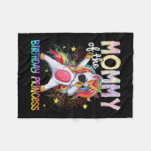 Mama van de verjaardag Prinses Eenhoorn Dabbing Fleece Deken (Voorkant (Horizontaal))