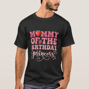 Mama van de verjaardag prinses zoete aardbei bed t-shirt