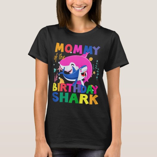 Mama van de verjaardag van de vogelhaai t-shirt (Voorkant)