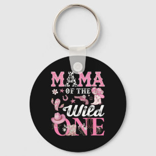 Mama van de Verjaardag Wild One 1st Verjaardag Cow Sleutelhanger