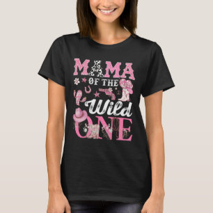Mama van de Verjaardag Wild One 1st Verjaardag Cow T-shirt