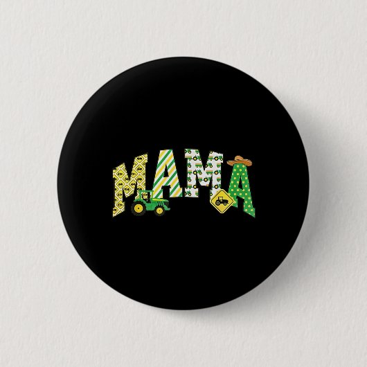 Mama van de verjaardags tractor boer trucks ronde button 5,7 cm (Voorkant)