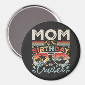 Mama van de verjaardagscruiser vakantiecirkel magneet (Voorkant / Achterkant)