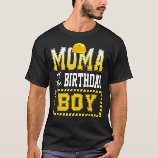 Mama van de verjaardagsjongen bouwvakker feest t-shirt (Voorkant)