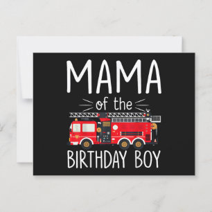 Mama van de verjaardagsjongen brandweerwagen brand briefkaart