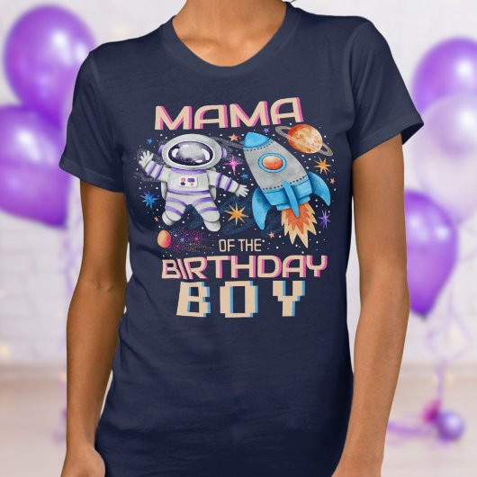 Mama van de verjaardagsjongen Rocket & Astronaut S T-shirt