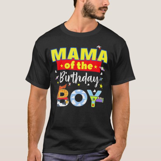 Mama van de Verjaardagsjongen Speelgoed Family Mat T-shirt (Voorkant)