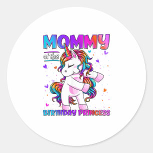 Mama van de verjaardagsprinses meisje flossen Unic Ronde Sticker