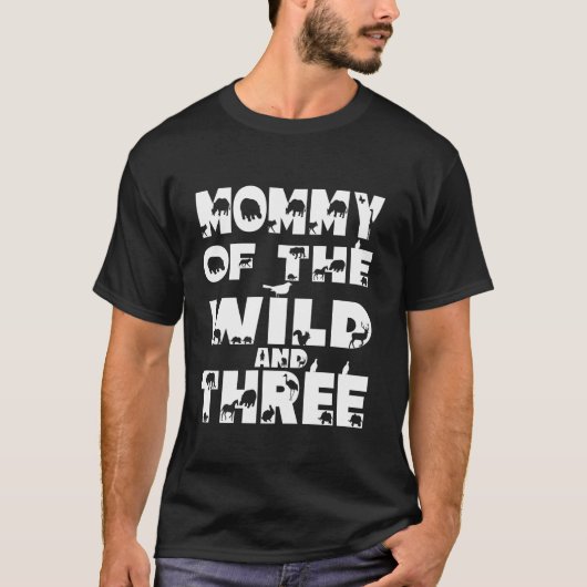 Mama van de Wild En Drie Safari Verjaardag Oerwoud T-shirt (Voorkant)
