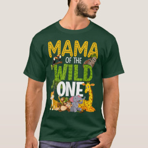 Mama van de Wild One Funny Animal Zoo familie T-shirt