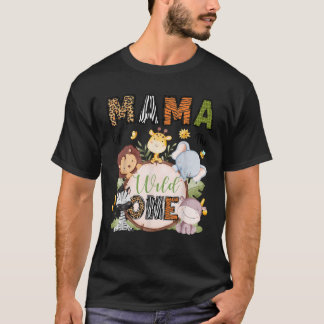 Mama van de Wild One Safari Woodland 1st Bday Kind T-shirt