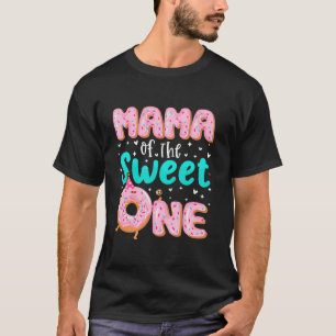 Mama van de zoete een 1e verjaardag donut thema fa t-shirt