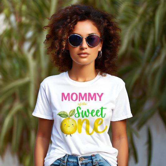 Mama van de zoete roze limonade party t-shirt