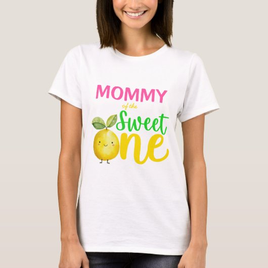 Mama van de zoete roze limonade party t-shirt (Voorkant)