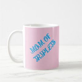 Mama van drieling, roze en blauw, Motivatie cadeau Koffiemok