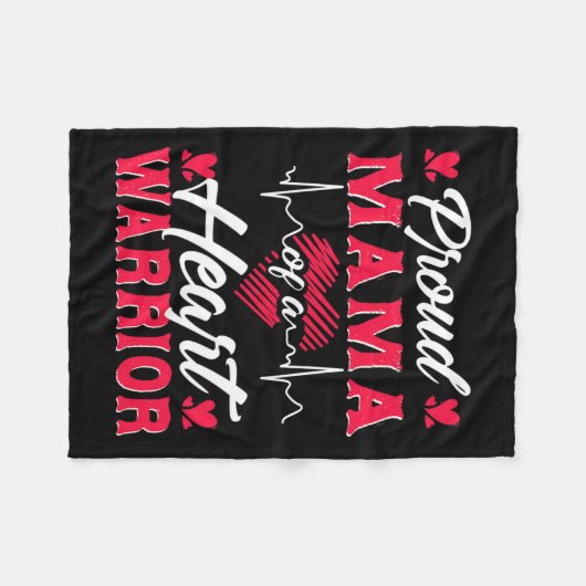 Mama van een hart krijger CHD bewustzijn Fleece Deken (Voorkant (Horizontaal))