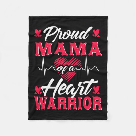Mama van een hart krijger CHD bewustzijn Fleece Deken (Voorkant)