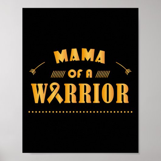 Mama van een krijger kinderkanker lint Awarenes Poster (Voorkant)