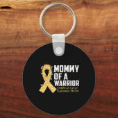 Mama van een krijger Kindertijd Kanker Bewustzijn  Sleutelhanger (Voorkant)