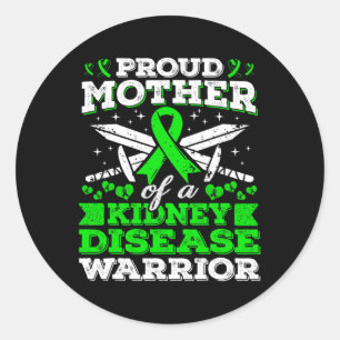 Mama van een nierziekte Warrior Cd Awareness M Ronde Sticker