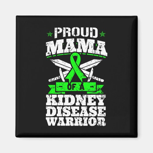 Mama van een nierziekte Warrior Cd Awareness Moede Magneet (Voorkant)