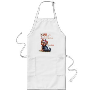 Mama van een verwende Rotten Yorkie Waterverf Art Lang Schort