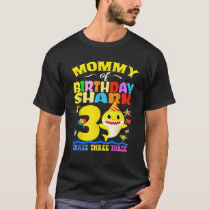 Mama van haai verjaardag 3e bijpassende outfit par t-shirt