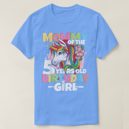 Mama van het 5-jarig meisje t-shirt (Design voorkant)