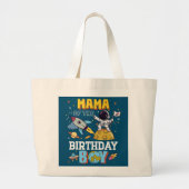 Mama van het 'Birthday Astronaut Boy Space'-thema Grote Tote Bag (Voorkant)