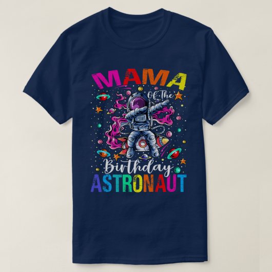 Mama van het 'Birthday Astronaut Boy Space Theme K T-shirt (Design voorkant)
