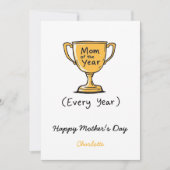 Mama van het jaar elk jaar | Grappige Moederdag Kaart (Voorkant)