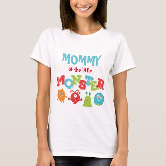 Mama van het Kleine Monster Verjaardag T-shirt (Voorkant)
