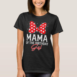 Mama van het meisje dat jarig is, cute roze strik t-shirt