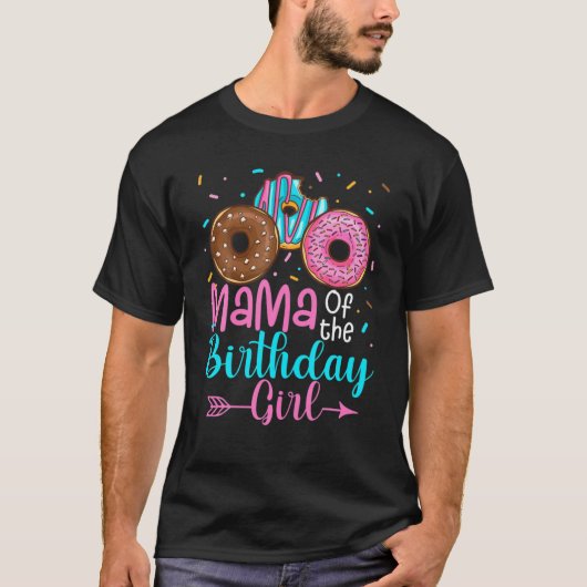 Mama van het meisje van de donut-partij. t-shirt (Voorkant)