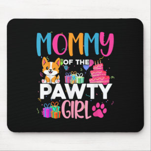 Mama van het Pawty Girl Corgi Dog Family Verjaarda Muismat