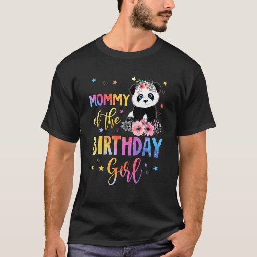 mama van het verjaardagsmeisje panda Beer moeder f T-shirt (Voorkant)