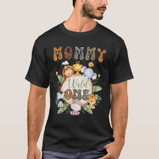 Mama van het wild Een 1e verjaardag Safari Animal T-shirt