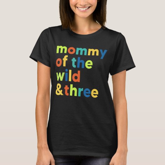 Mama van het wild en drie 3e verjaardag matching t-shirt (Voorkant)