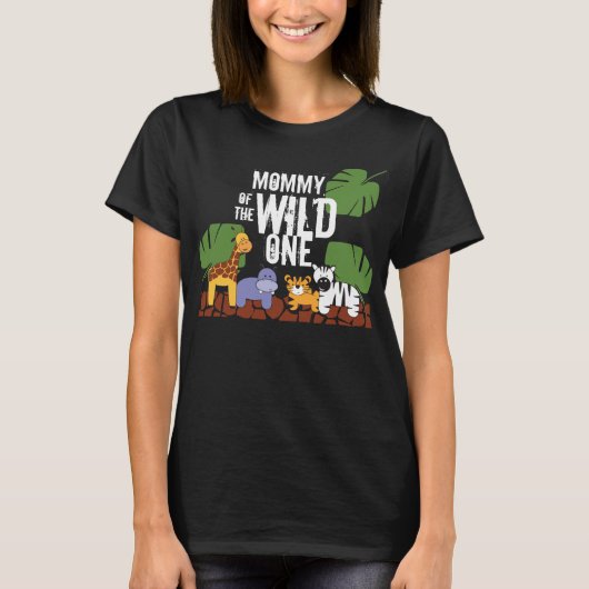 Mama van het WILD ONE Safari First Birthday Party T-shirt (Voorkant)