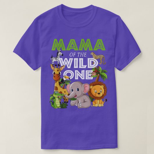 Mama van het Wild One Zoo Birthday Safari Oerwoud  T-shirt (Design voorkant)