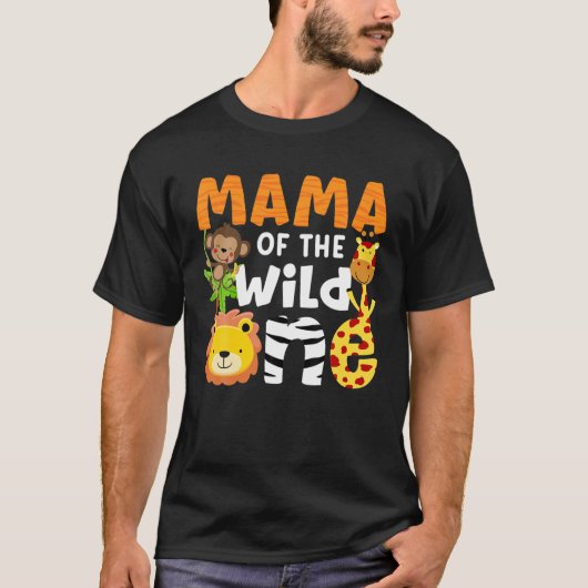 Mama van het Wild One Zoo Theme Bday Safari Oerwou T-shirt (Voorkant)