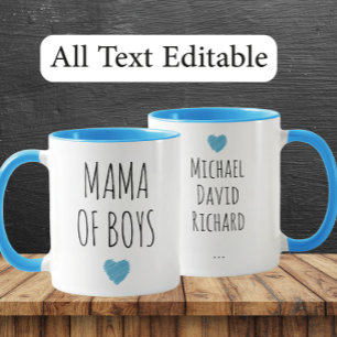 Mama van Jongens Aangepaste Namen - Hartelijk Cade Mok
