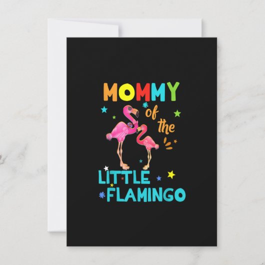 Mama van Little Flamingo Birthday Family Shirten M Kaart (Voorkant)