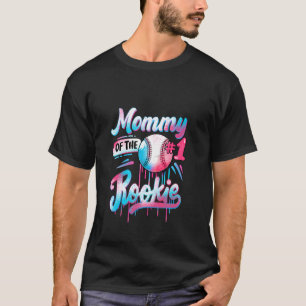 Mama van Rookie 1e Verjaardag Baseball Drip Famili T-shirt
