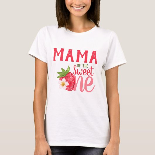 Mama van Sweet One Aardbei 1e verjaardagsfeestje T-shirt (Voorkant)