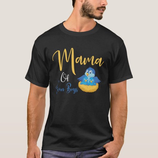 Mama van tweelingjongens beste mama ooit liefdevol t-shirt (Voorkant)