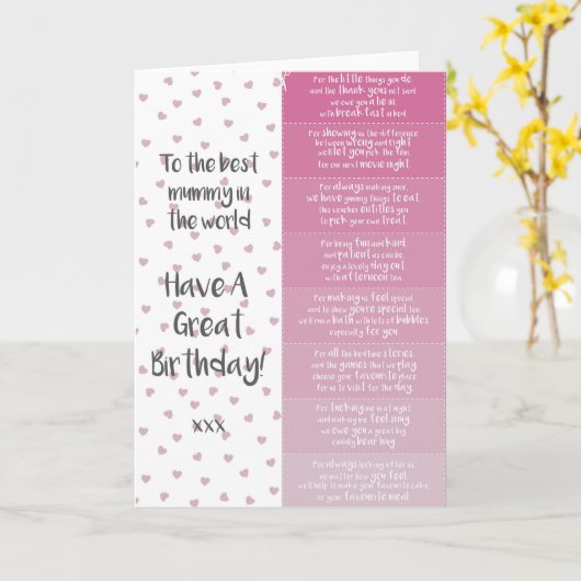 Mama Verjaardag Coupons Kaart (Gele Bloem)