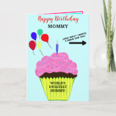 Mama Verjaardag Roze Cupcake Schrijf Draw Bericht Kaart (Voorkant)
