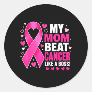Mama versloeg borstkanker als een baas vechter ronde sticker